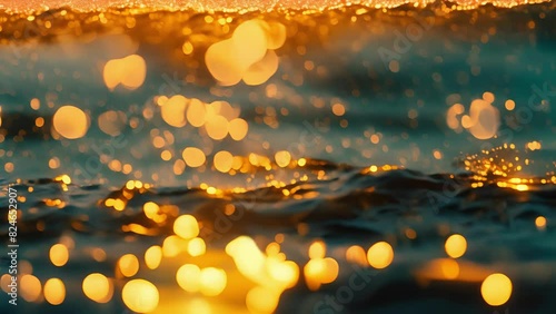 The contrast between the calm shallows and turbulent deeper waters can relate to how different energy levels affect the behavior of electrons.