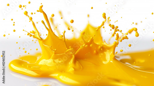 Yellow paint splash. isolated on white backdrop. abstract vector background.
