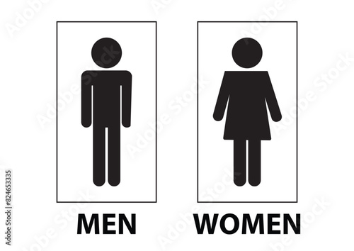 Modern Restroom Sign on White Background - Minimalist Design for Public and Office Spaces.