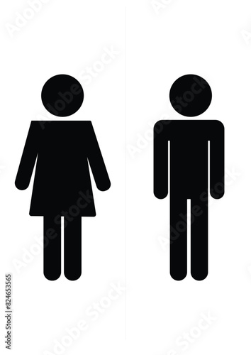 Modern Restroom Sign on White Background - Minimalist Design for Public and Office Spaces.