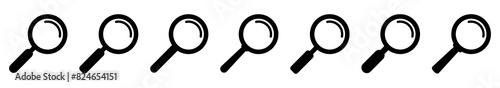 Magnifying glass icon, magnifier or loupe sign. Search icon.