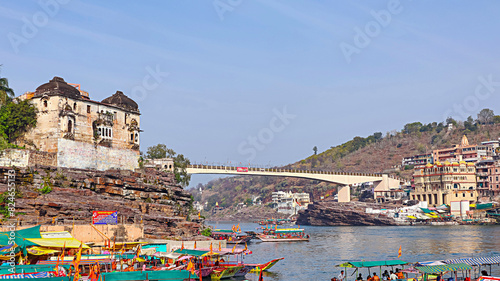 Connecting Bridge of Mandhata Island, Omkareshwar, Madhya Pradesh, India. photo