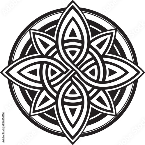 celtic ornament logo icon design black and white illustration 