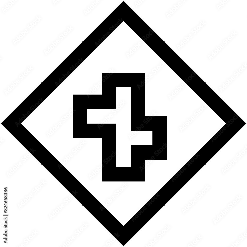 Fototapeta premium Vector Icon Intersection, sign, traffic, warning, circulation