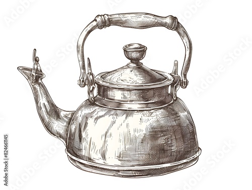 antique kettle isolated