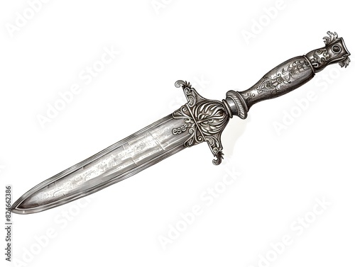Sharp-edged Weapons on White Background