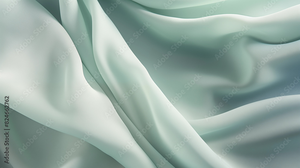 Obraz premium green blue cloth texture with folds, aesthetic neutral background