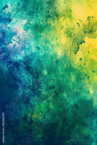 Blue, green and yellow watercolor background