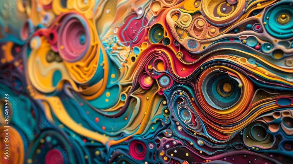 Abstract representation of a creative mind with vibrant colors, swirling patterns, and interconnected ideas, highly detailed and dynamic Abstract representation of a creative mind with vibrant colors, swirling patterns, and interconnected ideas, highly detailed and dynamic