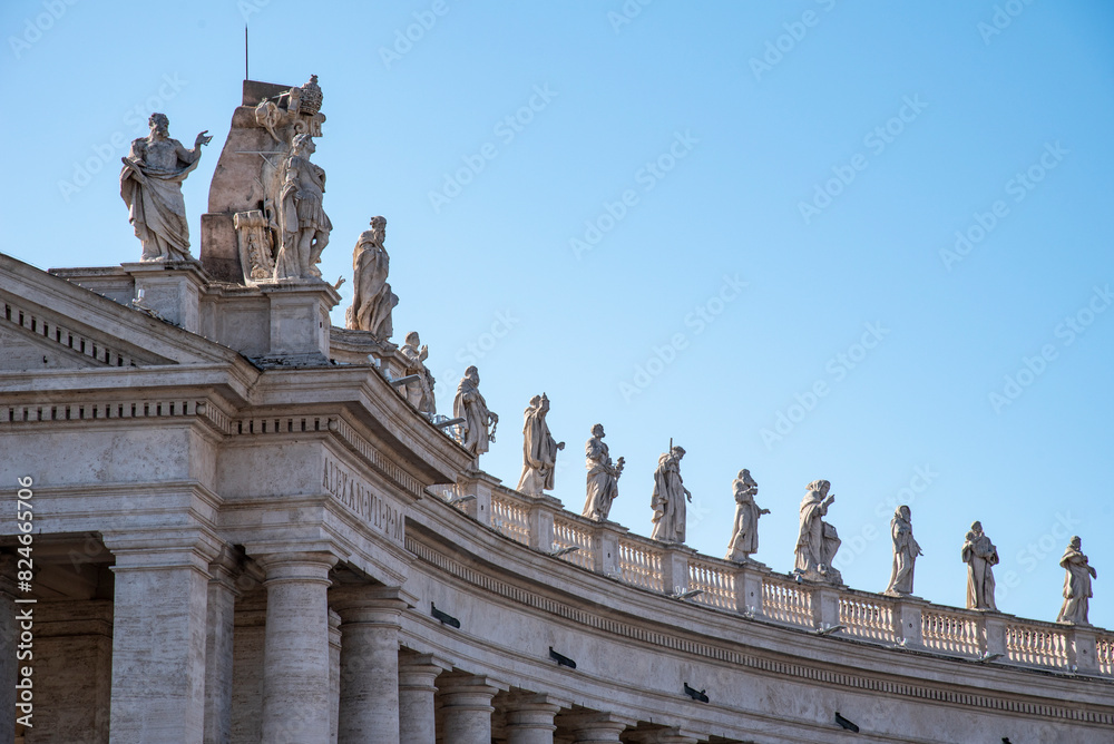 St. Peter's Square is the most famous landmark in Vatican City, Rome, Italy