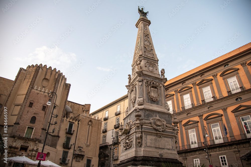 Fototapeta premium Guglia dell'Immacolata is the most famous landmark in Naples, Italy