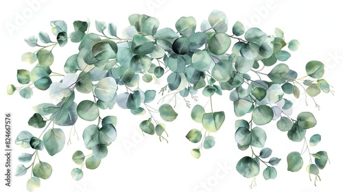 watercolour eucalyptus arrangement banner background photo