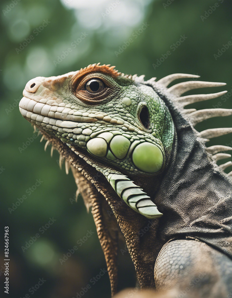 Obraz premium Close up of iguana lizard animal 