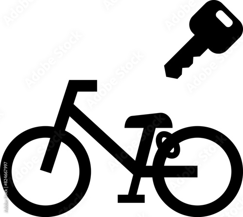 鍵をかけた自転車のマーク