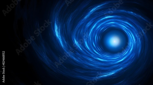 Blue light vortex in dark space photo
