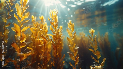 Vast aquatic plant in the depths of the sea.