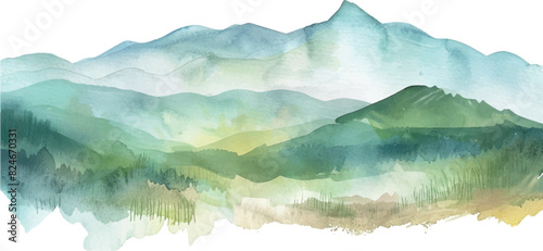 mountain watercolor vector