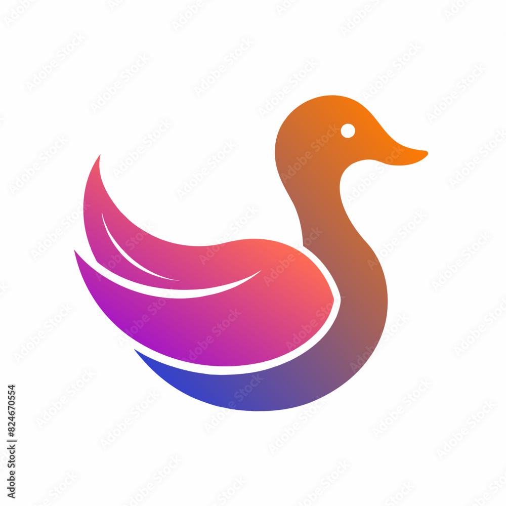 Fototapeta premium Modern duck logo design vector art illustration