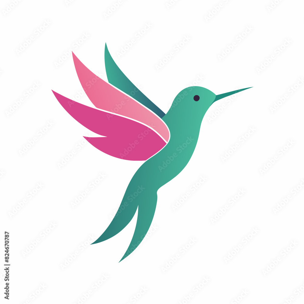 Obraz premium Modern humming bird logo design vector art illustration