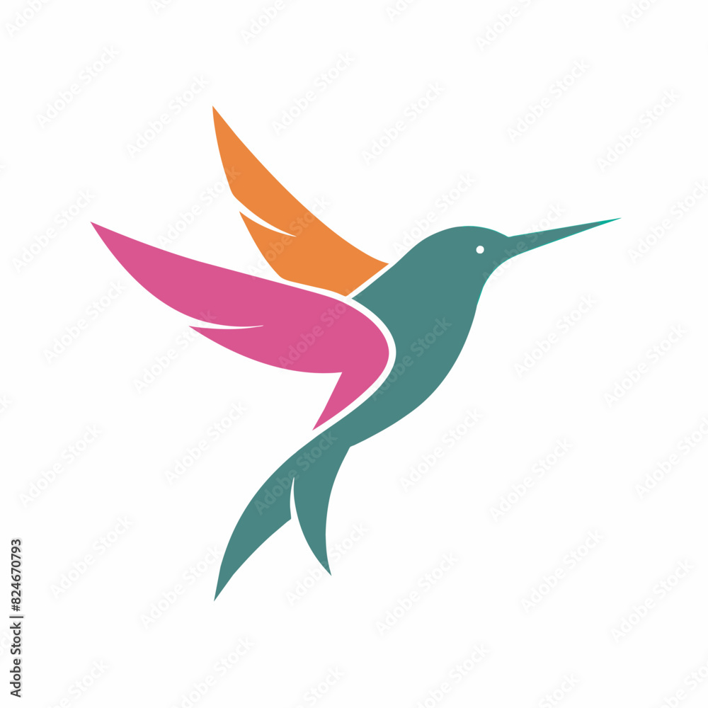 Naklejka premium Modern humming bird logo design vector art illustration