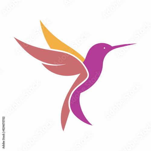 Modern humming bird logo design vector art illustration