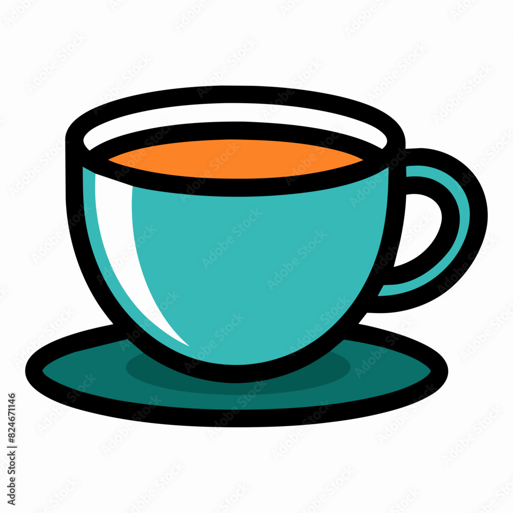 Tea with cup vector illustration 