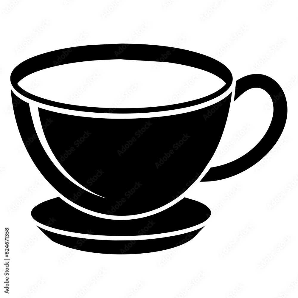 Tea with cup silhouette vector illustration Tea with cup silhouette vector illustration