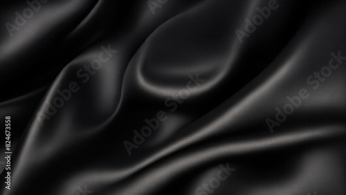 Luxury Black satin smooth fabric background