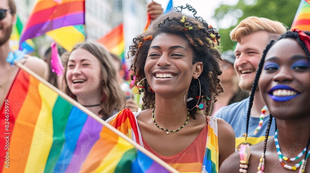 Diverse group of individuals proudly displaying their LGBTQ+ themed tattoos at a pride parade Diverse group of individuals proudly displaying their LGBTQ+ themed tattoos at a pride parade