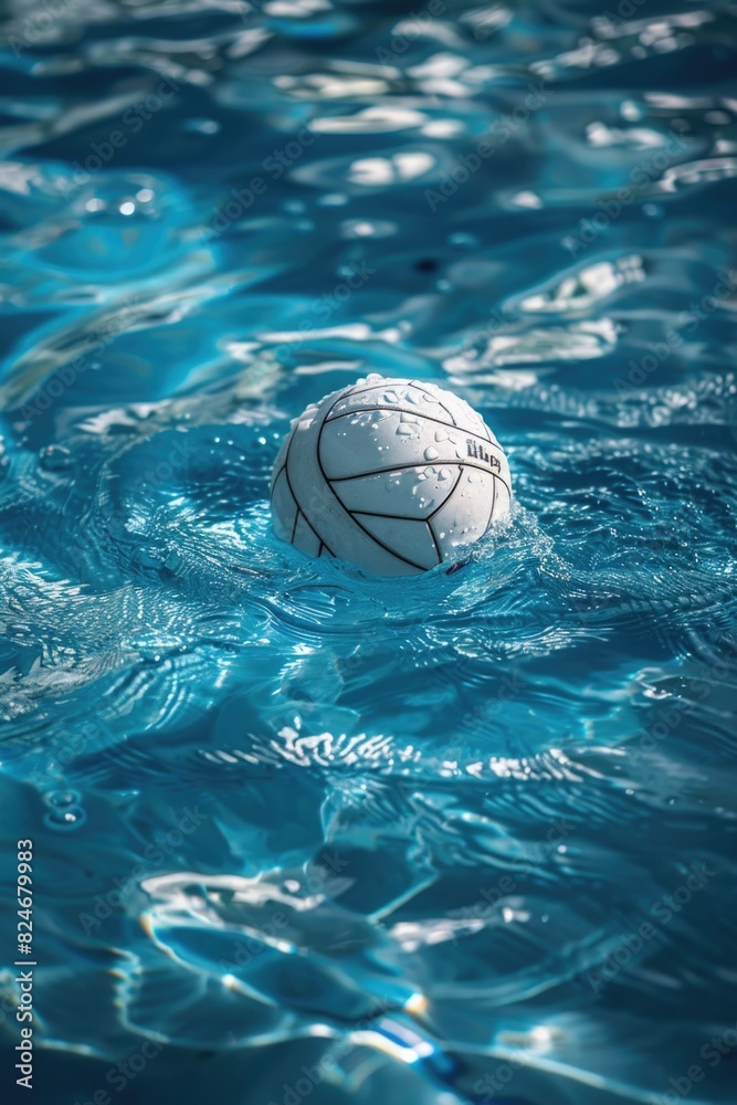 A serene image of a white ball floating in a pool of water, suitable for various design projects
