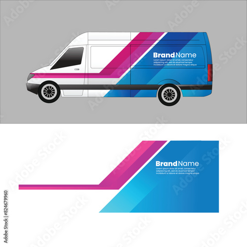 company cargo van car body sticker vector design. cargo vank transport sticker