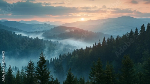 Misty Mountain Sunrise