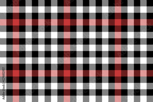Black red white plaid pattern - seamless vector print