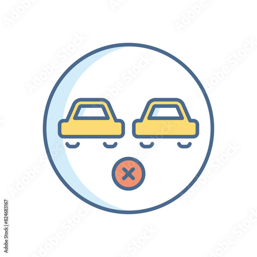 No Overtaking vector icon