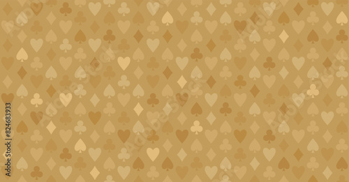 Playing card seamless gold pattern