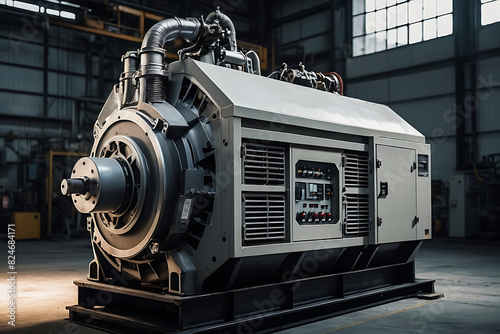 factory generator electric power supply unit. Generative AI photo