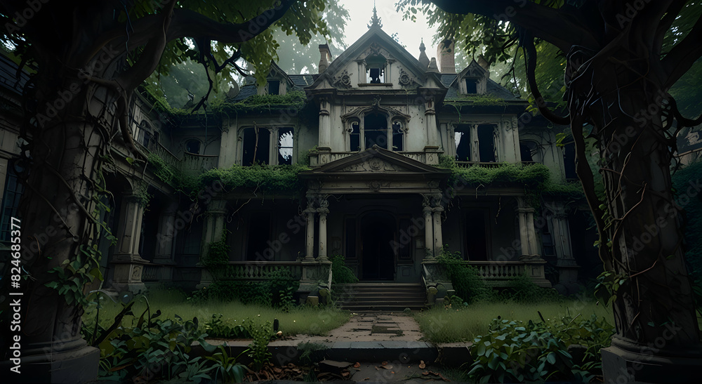 the abandoned mansion in the forest