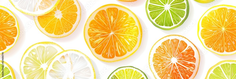 Playful summer vibes with scattered lemon, lime, and orange slices. Playful summer vibes with scattered lemon, lime, and orange slices.