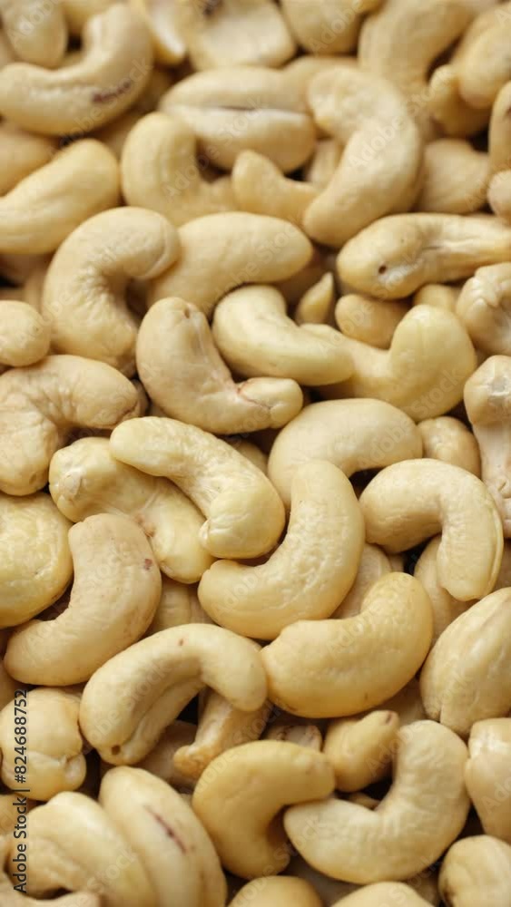 Dried cashew nuts close up, rotation. Healthy Food concept Dried cashew nuts close up, rotation. Healthy Food concept