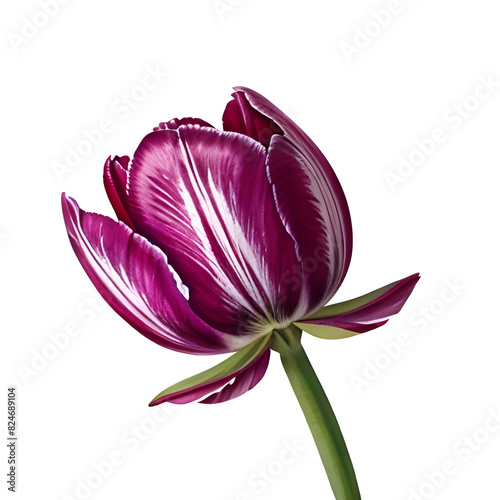 Tulip watercolor isolated on white Flower illustration AI