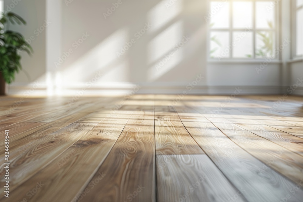 Empty bedroom interior background wooden floor created with Generative AI Empty bedroom interior background wooden floor created with Generative AI
