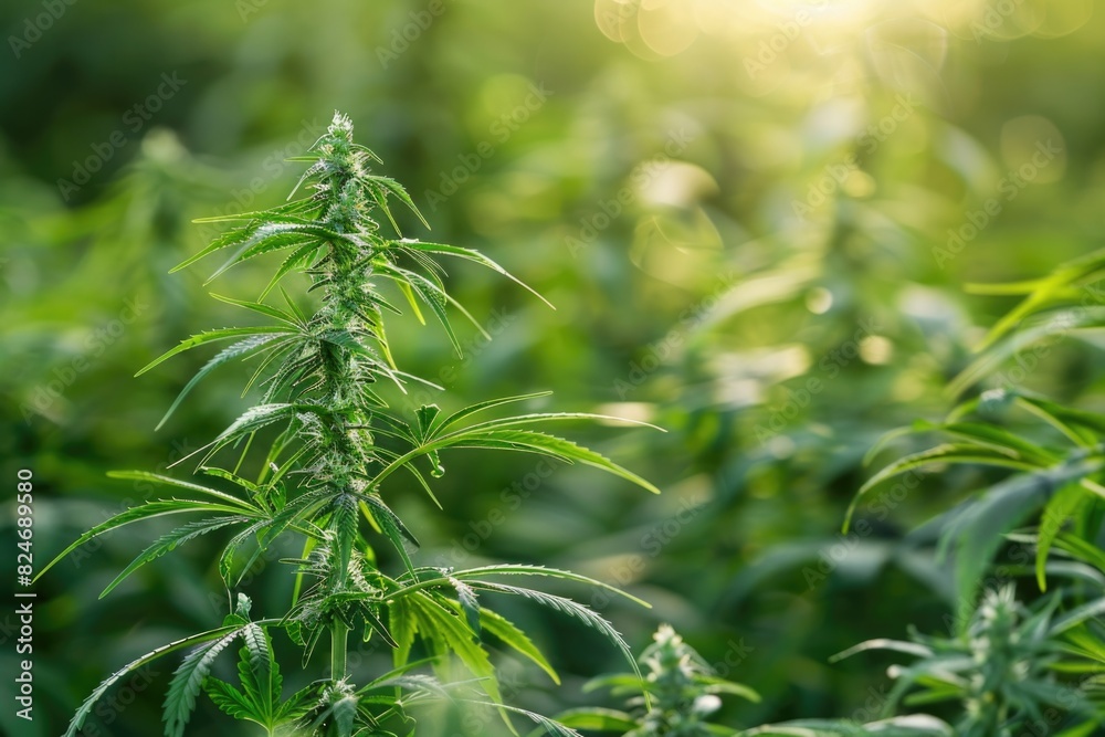 Naklejka premium Detailed view of a marijuana plant, suitable for educational materials