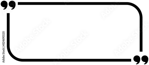 Quote box frame icon .Text blog information block icon .Quote info boxe quotation icon 