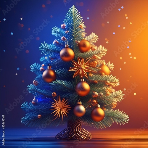 christmas, gift, tree, decoration, holiday, box, xmas, present, celebration, ornament, winter, ribbon, year, new, ball, season, red, branch, green, bow, pine, december, gold, fir, decor