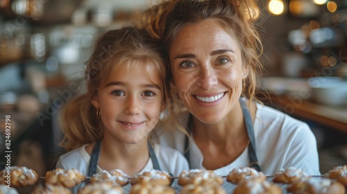 Uniting Love: Supportive Mother and Transgender Daughter Bond Over Baking Homemade Cookies at Home