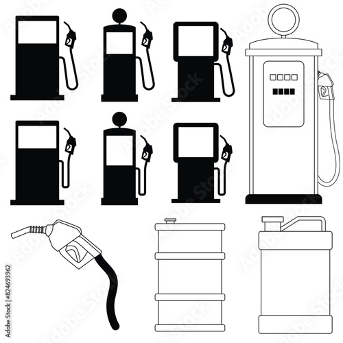 Set of gas pump vector illustration