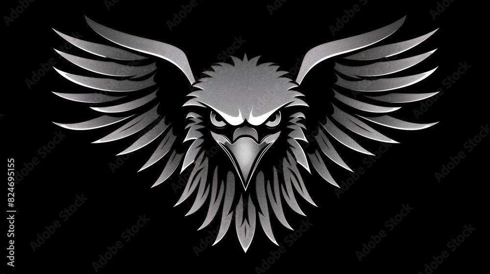 Obraz premium A striking black and white image of an eagle. Ideal for wildlife and nature concepts