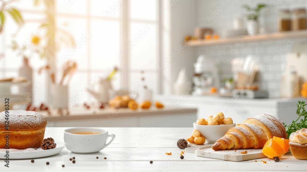 A Delicious Breakfast Of Pastries And Tea Is The Perfect Way To Start Your Day.
