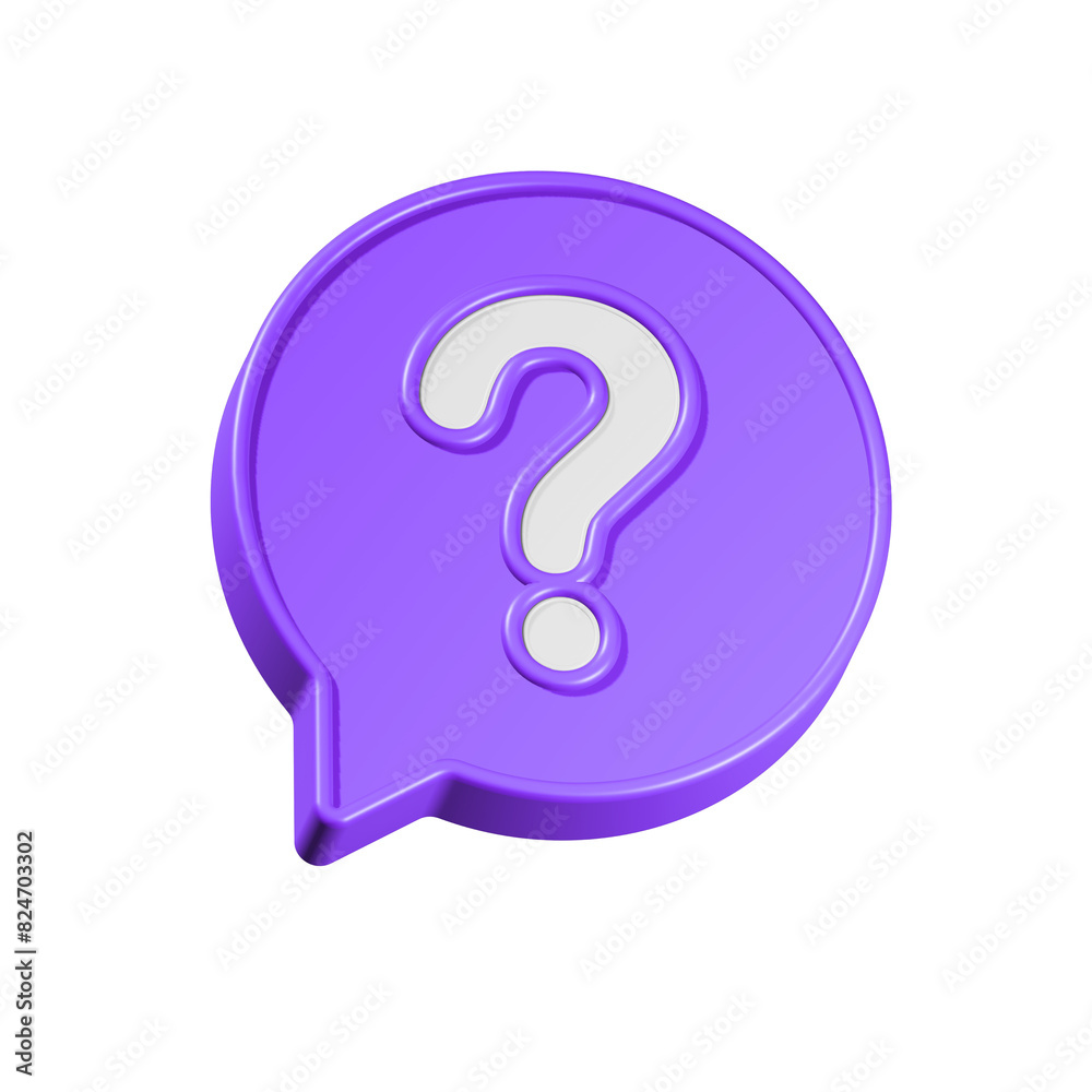 Speech bubble with question mark. FAQ, support, help concept. 3d vector icon Speech bubble with question mark. FAQ, support, help concept. 3d vector icon