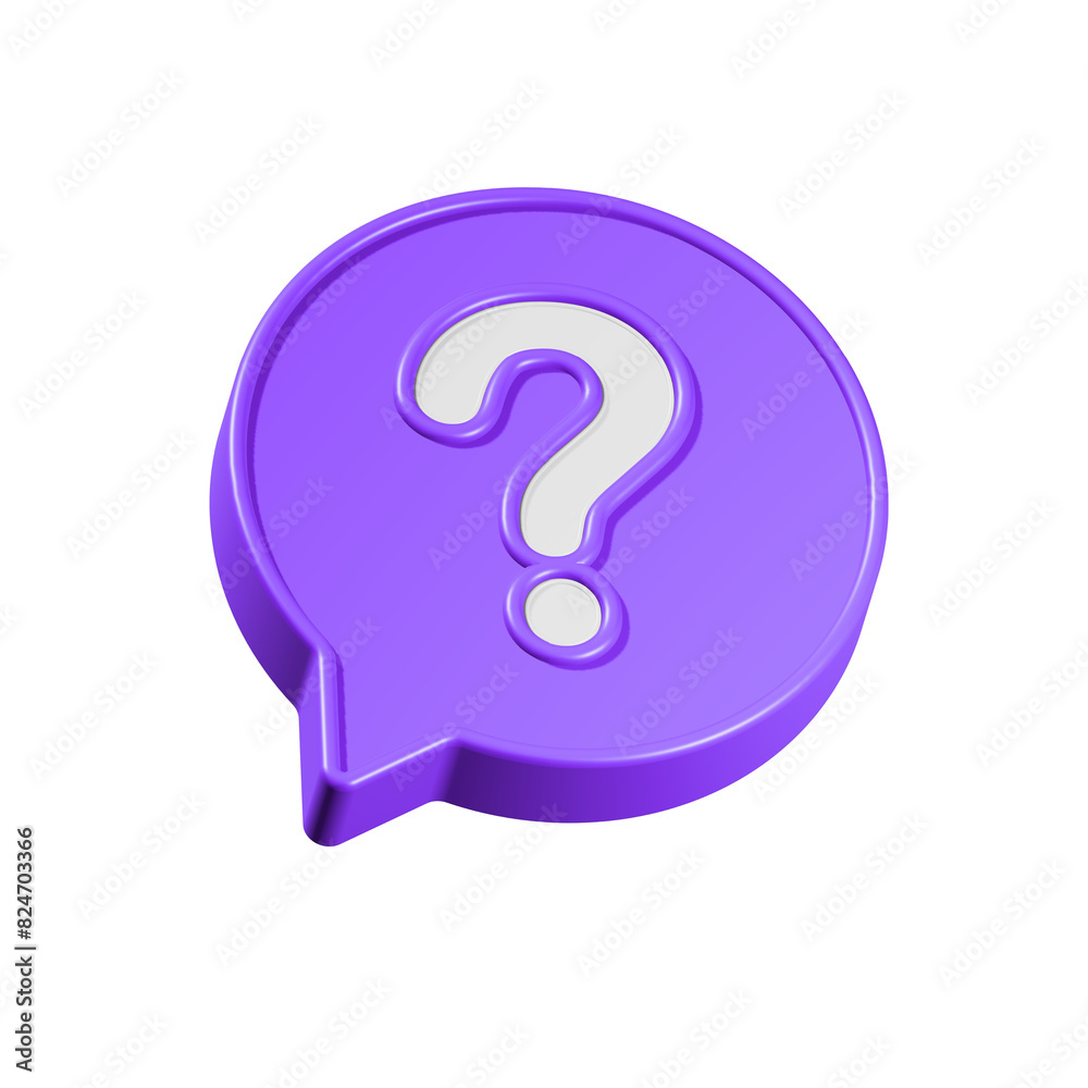 Speech bubble with question mark. FAQ, support, help concept. 3d vector icon Speech bubble with question mark. FAQ, support, help concept. 3d vector icon